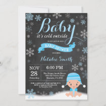 Baby Its Cold Outside Winter Boy Baby Shower Invitation