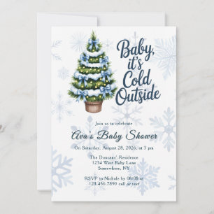 Baby, It's Cold Outside Winter Boy Baby Shower  Invitation