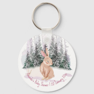 Baby It's Cold Outside winter bunny baby shower Keychain