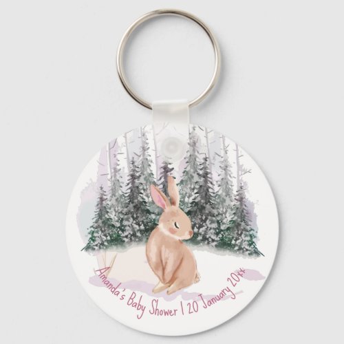 Baby Its Cold Outside winter bunny baby shower Keychain