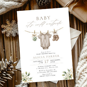 Baby Its Cold Outside winter clothes baby shower Invitation