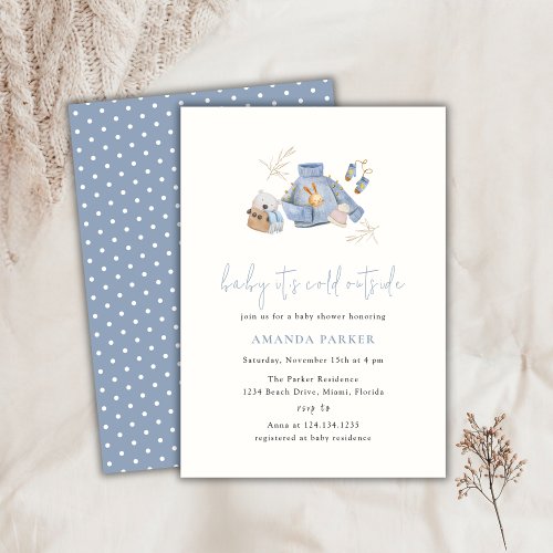 Baby Its Cold Outside Winter Clothes Baby Shower Invitation
