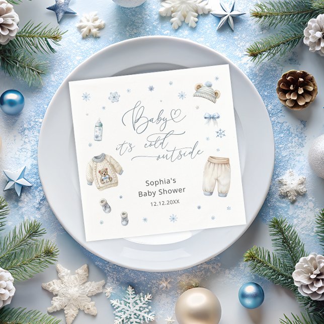 Baby Its Cold Outside Winter Clothes Baby Shower Napkins (Creator Uploaded)