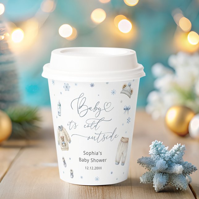 Baby Its Cold Outside Winter Clothes Baby Shower Paper Cups (Creator Uploaded)