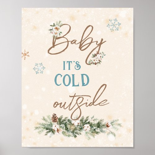 Baby Its Cold Outside Winter Cozy Living Room Art Poster