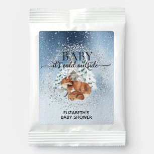 Baby it's Cold Outside Winter Cute Fox Baby Shower Hot Chocolate Drink Mix