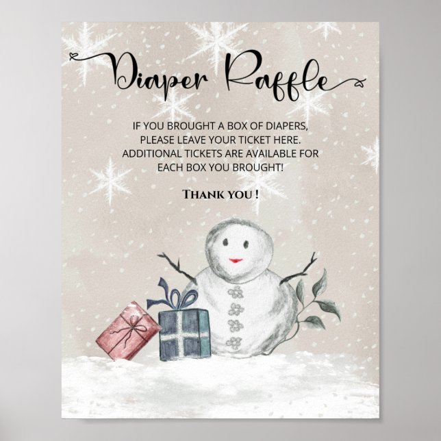 Baby it's cold outside winter diaper raffle  poster (Front)