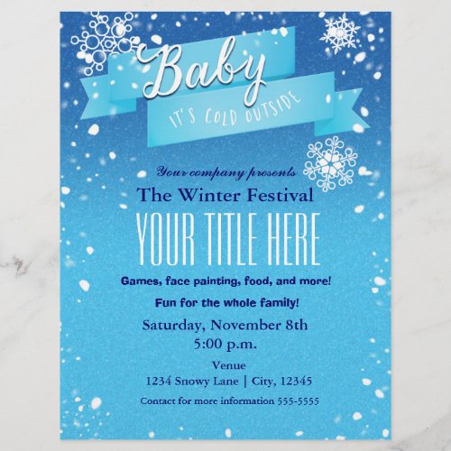 Baby its Cold Outside Winter Event Flyer Poster