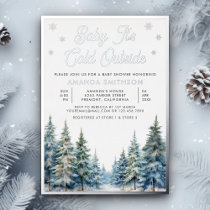 Baby It's Cold Outside Winter Forest Baby Shower Foil Invitation