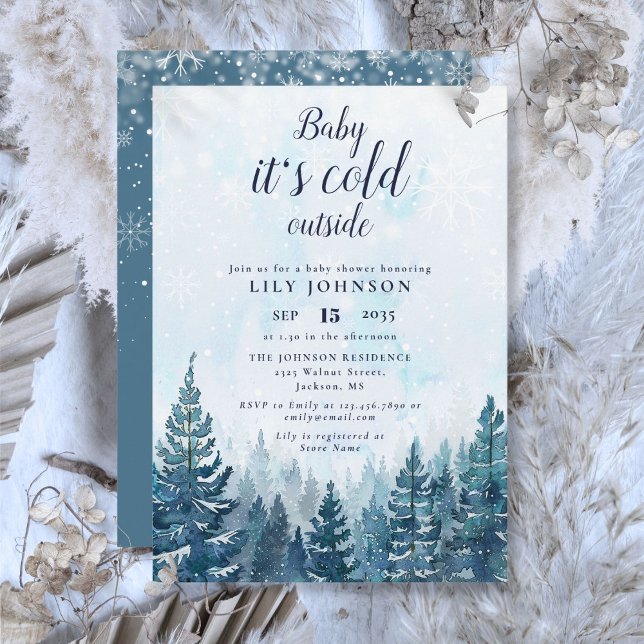 Baby Its Cold Outside Winter Forest Baby Shower Invitation (Baby Its Cold Outside Winter Forest Baby Shower Invitation)