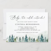 Baby Its Cold Outside Winter Forest Baby Shower Invitation (Front)