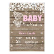 Baby its Cold Outside Winter Girl Baby Shower Invitation