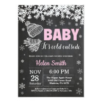 Baby its Cold Outside Winter Girl Baby Shower Invitation
