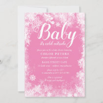 Baby It's Cold Outside Winter Girl Baby Shower Invitation