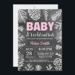 Baby its Cold Outside Winter Girl Baby Shower Invitation<br><div class="desc">Baby its Cold Outside Rustic Winter Girl Baby Shower Invitation. White Snowflake. Girl Baby Shower Invitation. Winter Holiday Baby Shower Invite. Chalkboard Background. Black and White. For further customization,  please click the "Customize it" button and use our design tool to modify this template.</div>