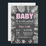 Baby its Cold Outside Winter Girl Baby Shower Invitation<br><div class="desc">Baby its Cold Outside Rustic Winter Girl Baby Shower Invitation. White Snowflake. Girl Baby Shower Invitation. Winter Holiday Baby Shower Invite. Chalkboard Background. Black and White. For further customization,  please click the "Customize it" button and use our design tool to modify this template.</div>