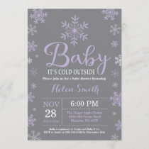 Baby Its Cold Outside Winter Girl Baby Shower Invitation