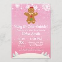 Baby its Cold Outside Winter Girl Baby Shower Invitation