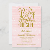 Baby It's Cold Outside Winter Girl Baby Shower Invitation