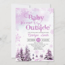 Baby it's Cold Outside Winter Girl Baby Shower Invitation