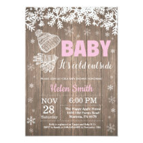 Baby its Cold Outside Winter Girl Baby Shower Invitation