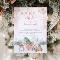 Baby It's Cold Outside Winter Girl Baby Shower Invitation