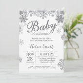 Baby its Cold Outside Winter Gray Baby Shower Invitation (Standing Front)
