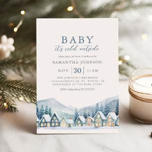 Baby, It's Cold Outside Winter Holiday Baby Shower Invitation