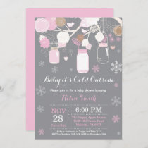 Baby its Cold Outside Winter Mason Jar Baby Shower Invitation