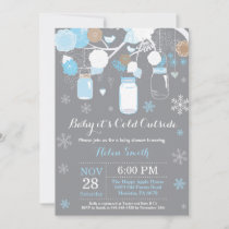 Baby its Cold Outside Winter Mason Jar Baby Shower Invitation