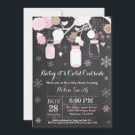 Baby its Cold Outside Winter Mason Jar Baby Shower Invitation<br><div class="desc">Baby its Cold Outside Winter Mason Jar Baby Shower Invitation.  Boy or Girl Baby Shower Invitation. Pink and White Snowflakes. Mason Jar. Floral Flowers. String Lights. Chalkboard Background. Black and White. For further customization,  please click the "Customize it" button and use our design tool to modify this template.</div>