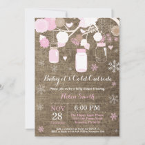 Baby its Cold Outside Winter Mason Jar Baby Shower Invitation