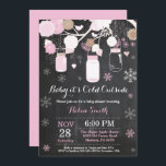 Baby its Cold Outside Winter Mason Jar Baby Shower Invitation<br><div class="desc">Baby its Cold Outside Winter Mason Jar Baby Shower Invitation.  Boy or Girl Baby Shower Invitation. Pink and White Snowflakes. Mason Jar. Floral Flowers. String Lights. Chalkboard Background. Black and White. For further customization,  please click the "Customize it" button and use our design tool to modify this template.</div>