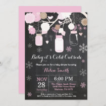 Baby its Cold Outside Winter Mason Jar Baby Shower Invitation