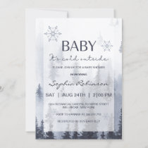 Baby It's Cold Outside Winter Mountain Baby Shower Invitation