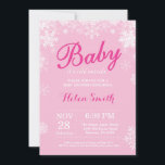 Baby its Cold Outside Winter Pink Girl Baby Shower Invitation<br><div class="desc">Baby its Cold Outside Winter Baby Shower invitation. Pink and White Snowflake. Girl Baby Shower Invitation. Winter Holiday Baby Shower Invite. Baby Girl Background. For further customization,  please click the "Customize it" button and use our design tool to modify this template.</div>