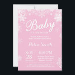 Baby its Cold Outside Winter Pink Girl Baby Shower Invitation<br><div class="desc">Baby its Cold Outside Winter Baby Shower invitation. Pink and White Snowflake. Girl Baby Shower Invitation. Winter Holiday Baby Shower Invite. Baby Girl Background. For further customization,  please click the "Customize it" button and use our design tool to modify this template.</div>