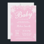 Baby its Cold Outside Winter Pink Girl Baby Shower Invitation<br><div class="desc">Baby its Cold Outside Winter Baby Shower invitation. Pink and White Snowflake. Girl Baby Shower Invitation. Winter Holiday Baby Shower Invite. Baby Girl Background. For further customization,  please click the "Customize it" button and use our design tool to modify this template.</div>