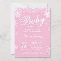 Baby its Cold Outside Winter Pink Girl Baby Shower