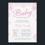 Baby its Cold Outside Winter Pink Girl Baby Shower Invitation<br><div class="desc">Baby its Cold Outside Winter Baby Shower invitation. Pink and White Snowflake. Girl Baby Shower Invitation. Winter Holiday Baby Shower Invite. White Background. For further customization,  please click the "Customize it" button and use our design tool to modify this template.</div>