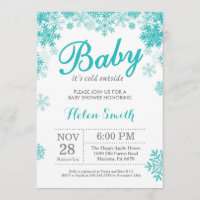 Baby its Cold Outside Winter Purple Baby Shower Invitation