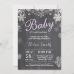 Baby its Cold Outside Winter Purple Baby Shower Invitation<br><div class="desc">Baby its Cold Outside Winter Baby Shower invitation. Purple and White Snowflake. Girl Baby Shower Invitation. Winter Holiday Baby Shower Invite. Chalkboard Background. For further customization,  please click the "Customize it" button and use our design tool to modify this template.</div>