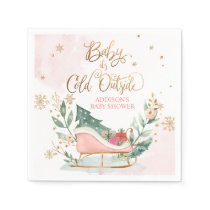Baby It's Cold Outside Winter Sleigh Baby Shower N Napkins