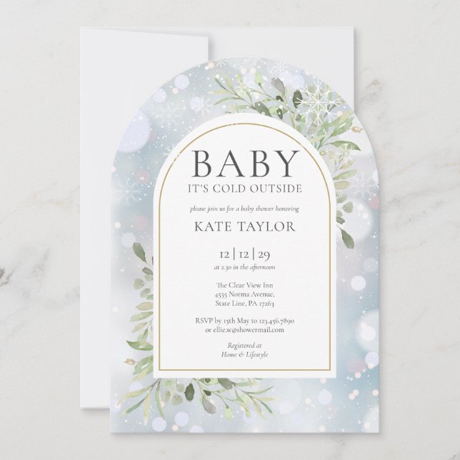 Baby Its Cold Outside Winter Snow Baby Shower Invitation (Front)