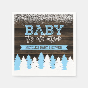 Baby It's Cold Outside Winter Snow Boy Baby Shower Napkins
