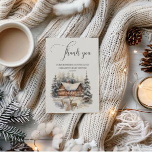 Baby It's Cold Outside Winter Snow Deer Thank You Card