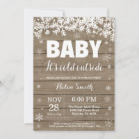 Baby its Cold Outside Winter Snowflake Baby Shower Invitation