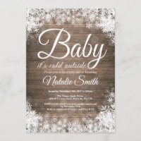 Baby Its Cold Outside Winter Snowflake Baby Shower Invitation