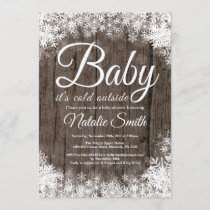 Baby Its Cold Outside Winter Snowflake Baby Shower Invitation