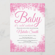 Baby Its Cold Outside Winter Snowflake Baby Shower Invitation